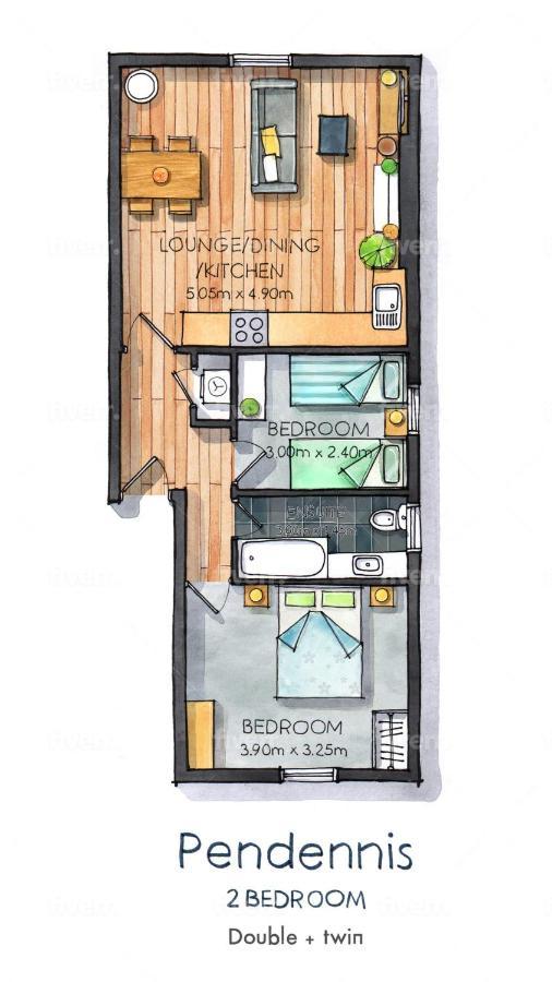 Pendennis - Bright Victorian Flat, Sea Views & Close To Beach Falmouth Extérieur photo